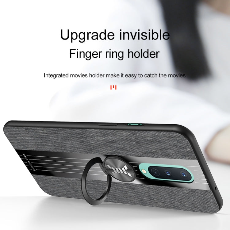 For OnePlus 8 XINLI Stitching Cloth Texture TPU Phone Case with Ring Holder(Red)