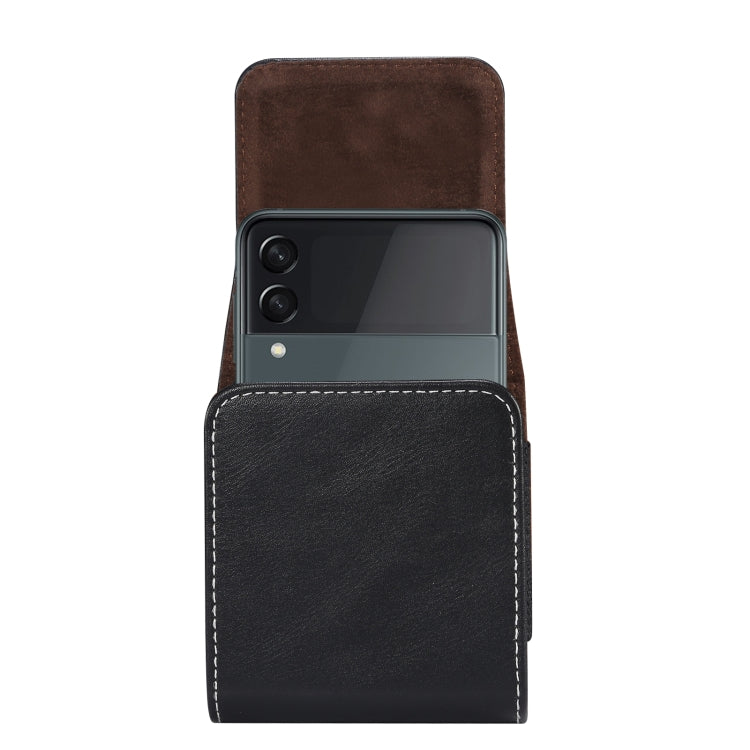 For Samsung Galaxy Z Flip3 5G Lamb Texture Waist Hanging Phone Case(Black)