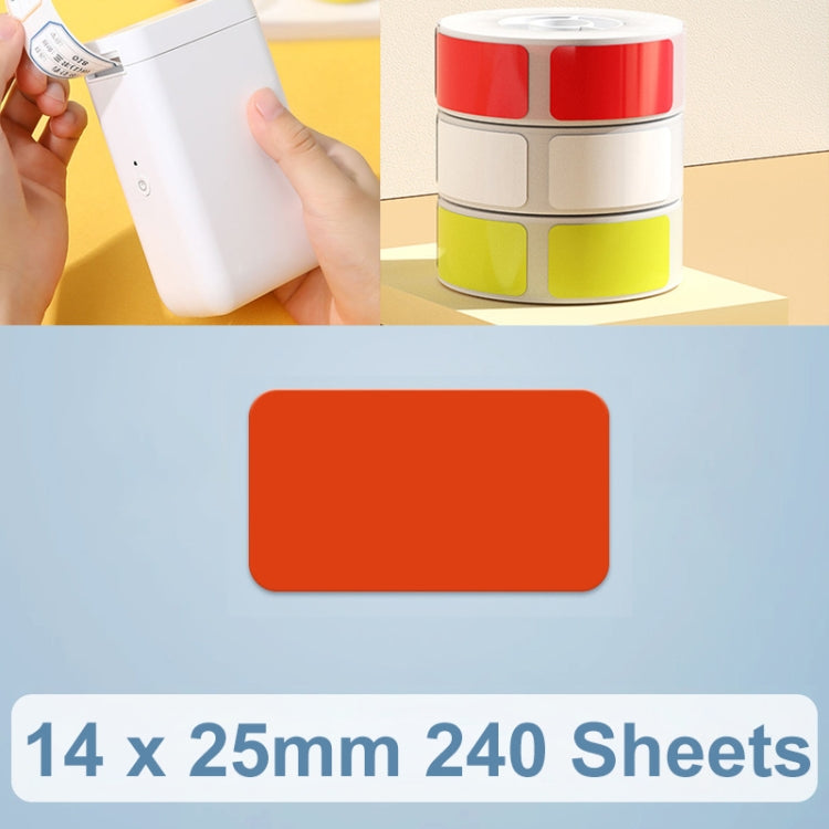 Thermal Printing Label Paper Stickers For NiiMbot D101 / D11, 10 x 25mm 240 Sheets White, 14 x 25mm 240 Sheets White, 10 x 25mm 240 Sheets Yellow, 10 x 25mm 240 Sheets Red, 14 x 25mm 240 Sheets Red