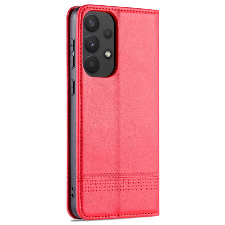 For Samsung Galaxy A53 5G AZNS Magnetic Calf Texture Horizontal Flip Leather Phone Case(Red)
