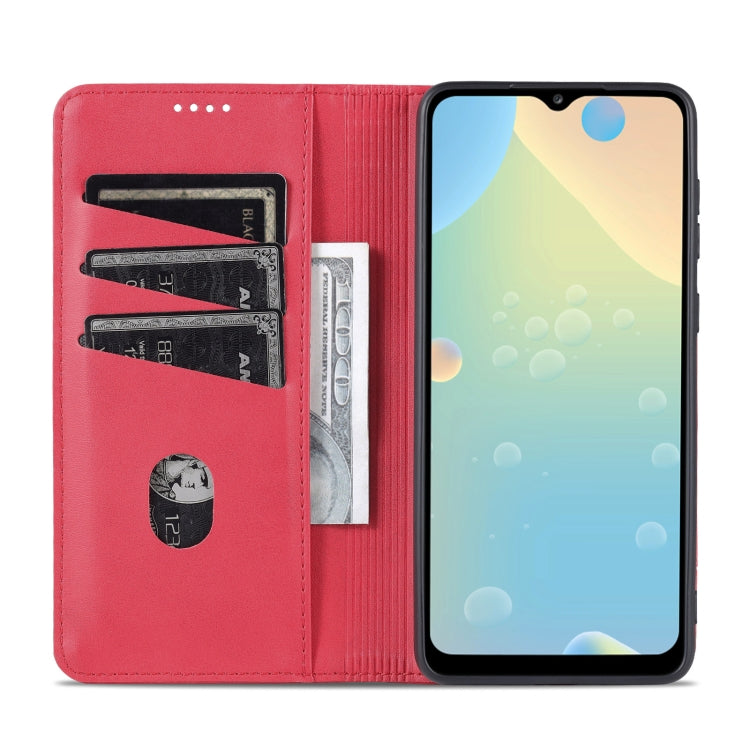For Samsung Galaxy A53 5G AZNS Magnetic Calf Texture Horizontal Flip Leather Phone Case(Red)