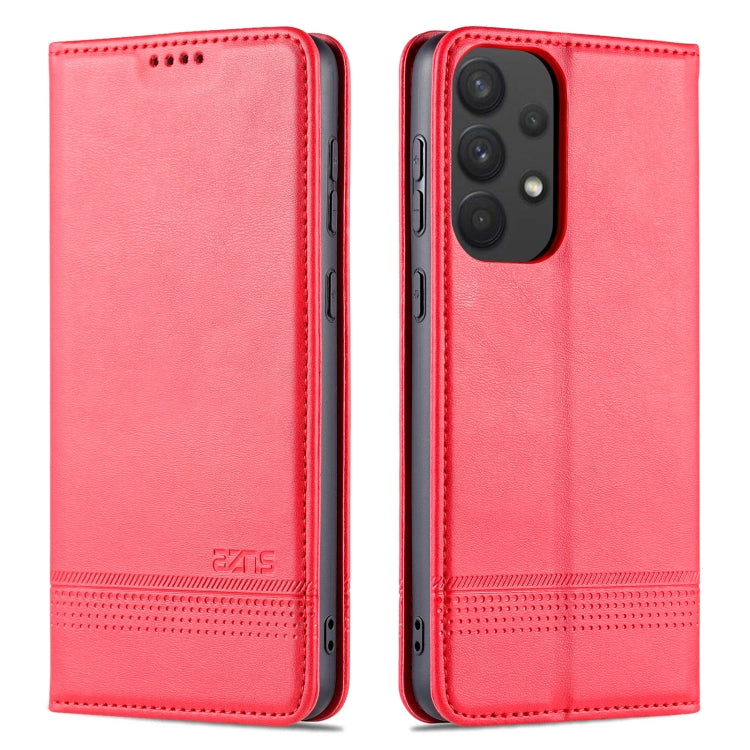 For Samsung Galaxy A53 5G AZNS Magnetic Calf Texture Horizontal Flip Leather Phone Case(Red)