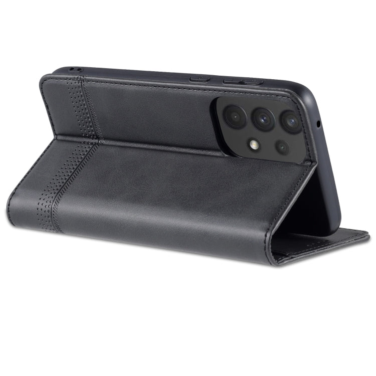 For Samsung Galaxy A53 5G AZNS Magnetic Calf Texture Horizontal Flip Leather Phone Case(Black)