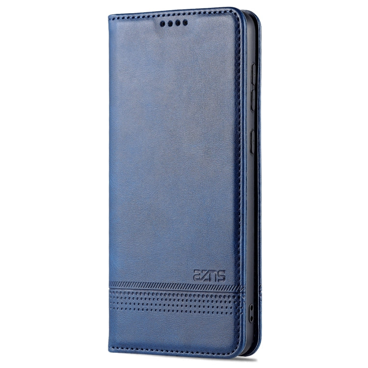 For Samsung Galaxy A53 5G AZNS Magnetic Calf Texture Horizontal Flip Leather Phone Case(Dark Blue)