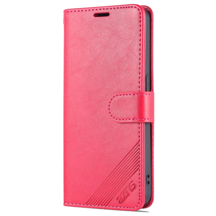 For OPPO Reno7 Pro 5G AZNS Sheepskin Texture Flip Leather Phone Case(Red)