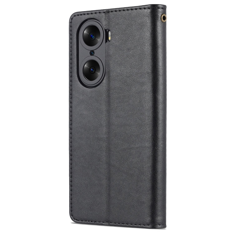 For Honor 60 AZNS Sheepskin Texture Flip Leather Phone Case(Black)