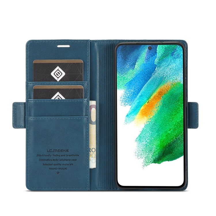 For Samsung Galaxy S22+ 5G LC.IMEEKE PU + TPU Skin-friendly Feeling Leather Phone Case(Blue)