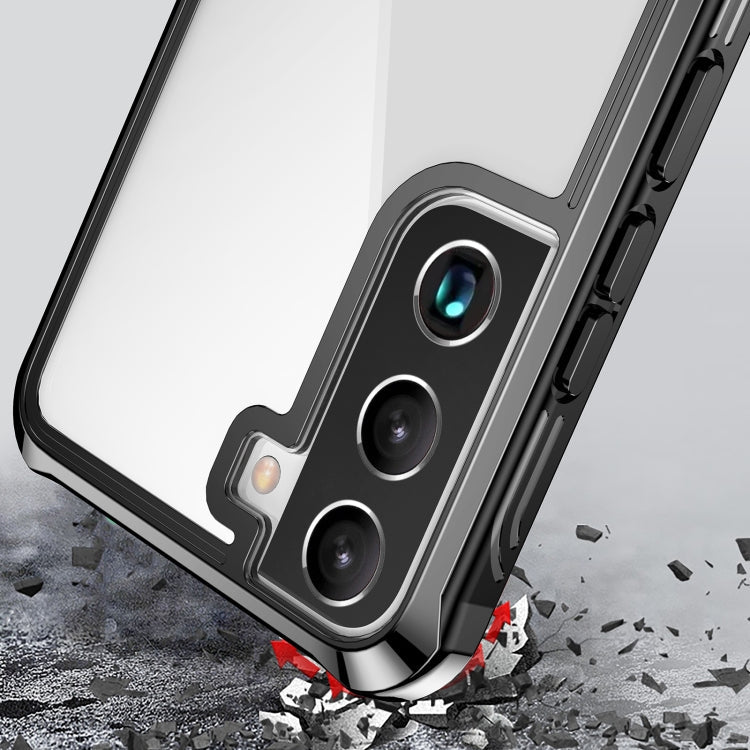 For Samsung Galaxy S22 5G RedPepper Transparent Dot Shockproof Waterproof PC + TPU Phone Case(Black)