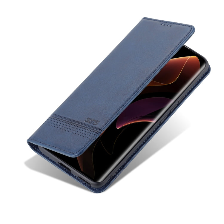 For Honor 60 AZNS Magnetic Calf Texture Horizontal Flip Leather Phone Case(Dark Blue)