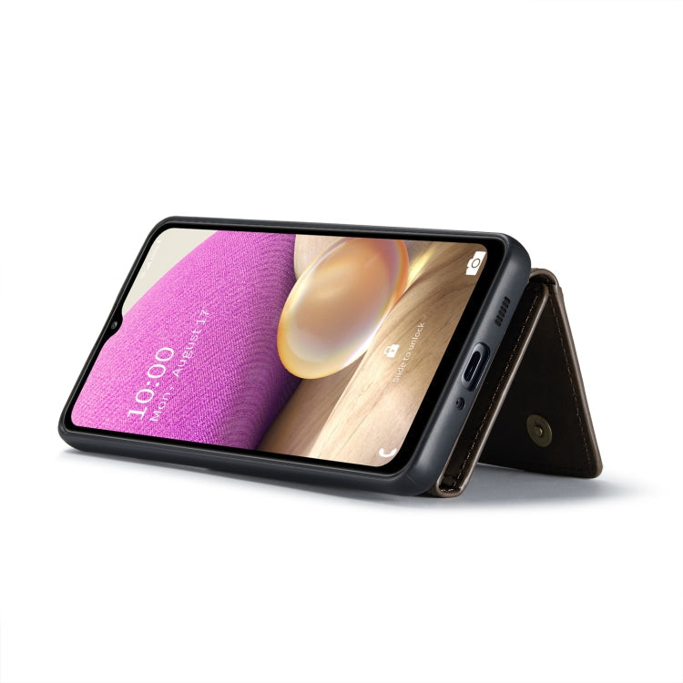 For Samsung Galaxy A33 5G DG.MING M2 Series 3-Fold Multi Card Bag Phone Case(Coffee)