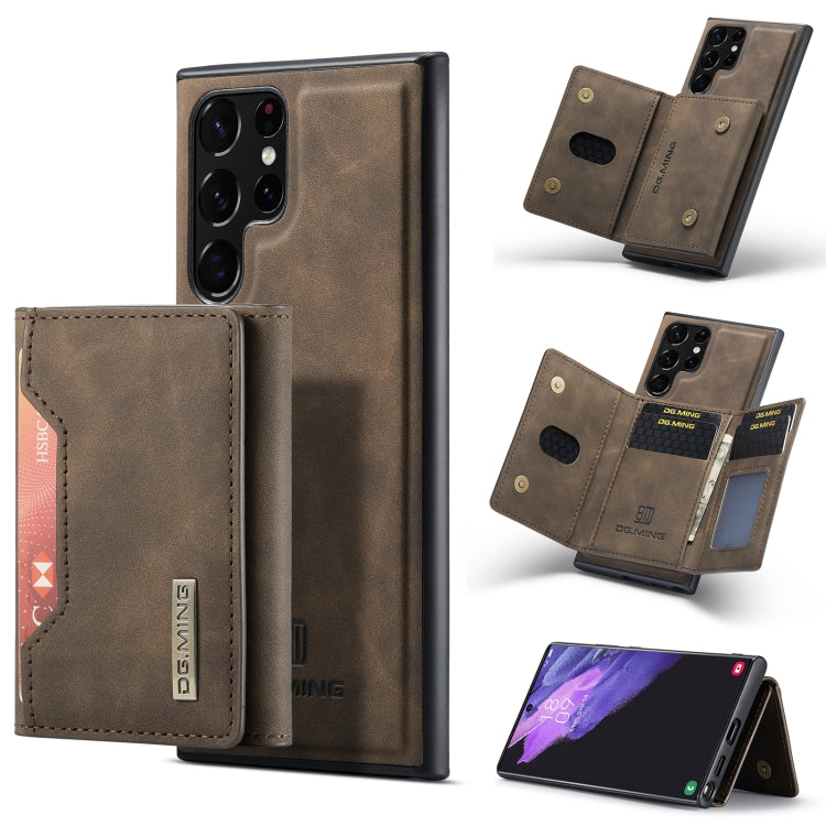 DG.MING M2 Series 3-Fold Multi Card Bag + Magnetic Back Cover Phone Case, For Samsung Galaxy S22 5G, For Samsung Galaxy S22+ 5G, For Samsung Galaxy S22 Ultra 5G