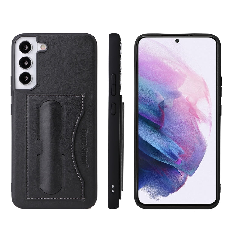 Fierre Shann Full Coverage Leather Phone Case, For Samsung Galaxy S22+ 5G, For Samsung Galaxy S22 Ultra 5G