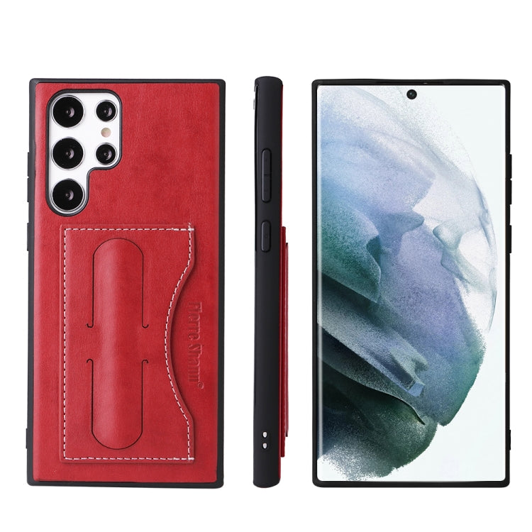 Fierre Shann Full Coverage Leather Phone Case, For Samsung Galaxy S22+ 5G, For Samsung Galaxy S22 Ultra 5G