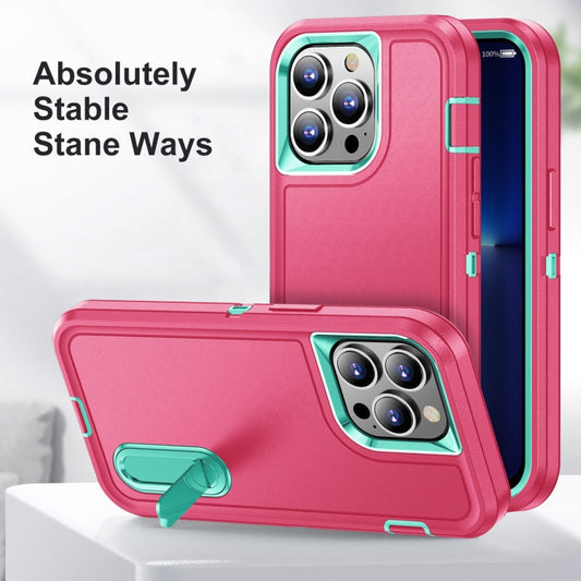 3 in 1 Rugged Holder Phone Case, For iPhone 13 Pro Max, For iPhone 12 / 12 Pro