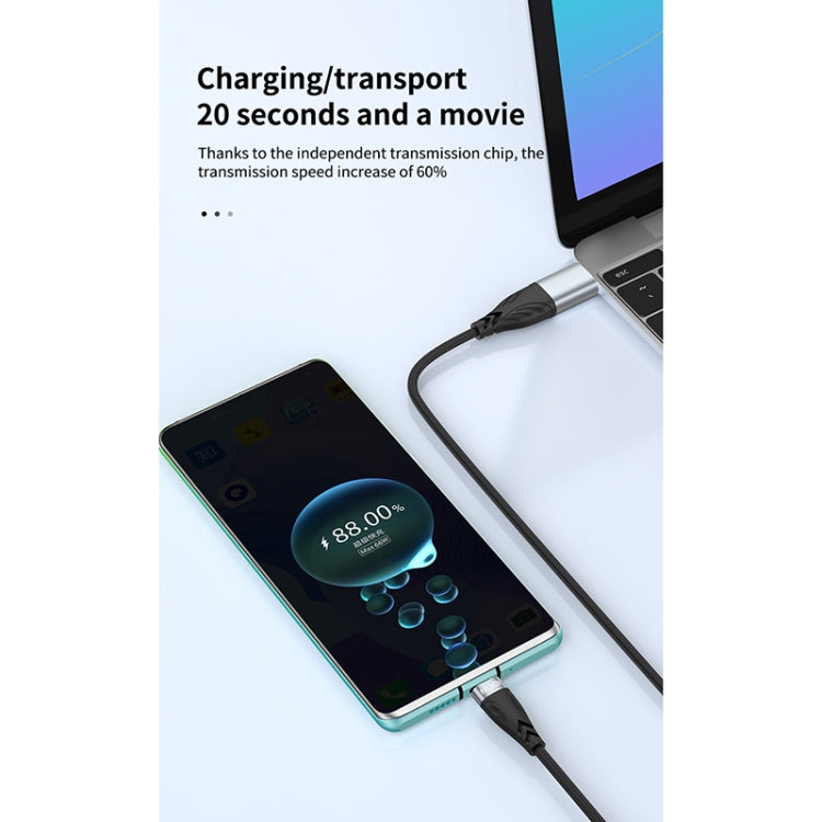 ADC-008 2 in 1 PD 30W USB + USB-C / Type-C to 8 Pin Flash Charge Data Cable, Cable Length:1m(Black Grey)