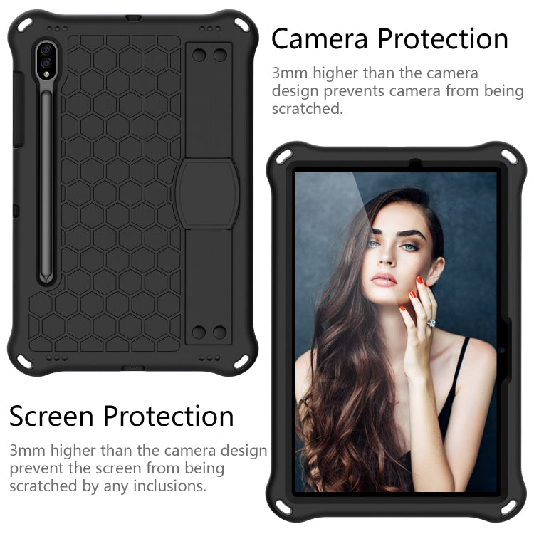 Honeycomb Design EVA + PC Tablet Case with Strap, For Samsung Galaxy Tab S8 / Tab S7