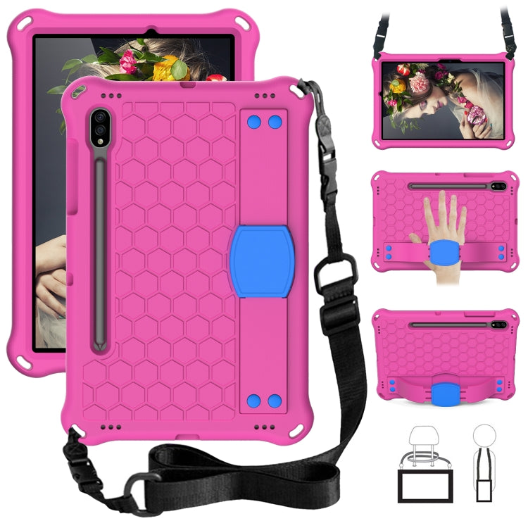 Honeycomb Design EVA + PC Tablet Case with Strap, For Samsung Galaxy Tab S8 / Tab S7