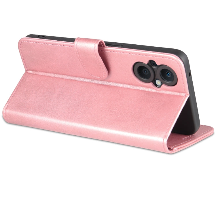 For OPPO A96 5G / Reno7 5G Overseas Version & OnePlus Nord N20 5G AZNS Skin Feel Calf Texture Horizontal Flip Leather Phone Case(Rose Gold)