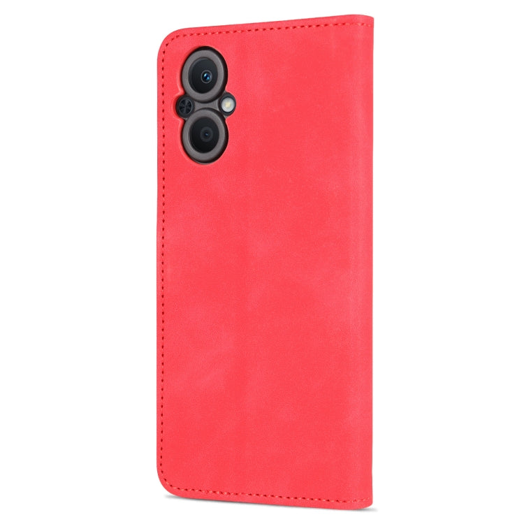For OPPO A96 5G / Reno7 5G Overseas Version & OnePlus Nord N20 5G AZNS Skin Feel Calf Texture Horizontal Flip Leather Phone Case(Red)