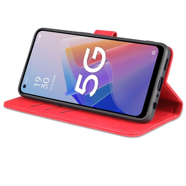 For OPPO A96 5G / Reno7 5G Overseas Version & OnePlus Nord N20 5G AZNS Skin Feel Calf Texture Horizontal Flip Leather Phone Case(Red)