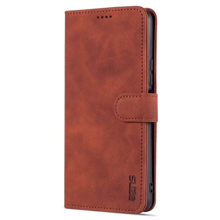 For vivo Y76s 5G / Y74s AZNS Skin Feel Calf Texture Horizontal Flip Leather Phone Case(Brown)