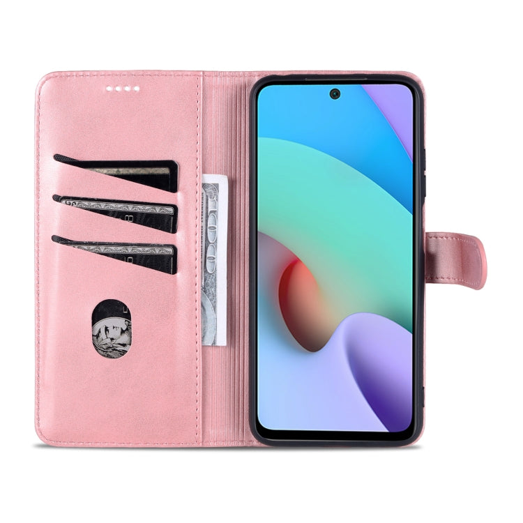 For Xiaomi Redmi Note 11 4G Global / Note 11S AZNS Skin Feel Calf Texture Horizontal Flip Leather Phone Case(Rose Gold)