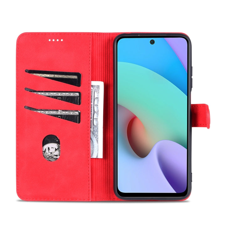 For Xiaomi Redmi Note 11 4G Global / Note 11S AZNS Skin Feel Calf Texture Horizontal Flip Leather Phone Case(Red)