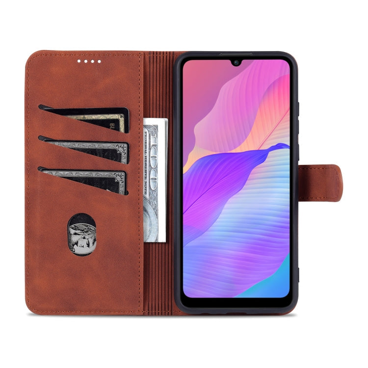 For Huawei Enjoy 20e AZNS Skin Feel Calf Texture Horizontal Flip Leather Phone Case(Brown)