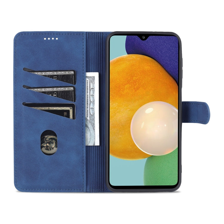 For Samsung Galaxy A13 4G AZNS Skin Feel Calf Texture Horizontal Flip Leather Phone Case(Blue)