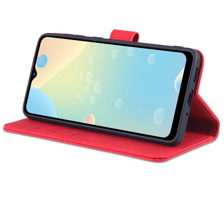 For Samsung Galaxy A33 5G AZNS Skin Feel Calf Texture Horizontal Flip Leather Phone Case(Red)