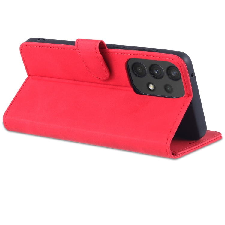 For Samsung Galaxy A33 5G AZNS Skin Feel Calf Texture Horizontal Flip Leather Phone Case(Red)