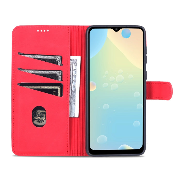 For Samsung Galaxy A33 5G AZNS Skin Feel Calf Texture Horizontal Flip Leather Phone Case(Red)