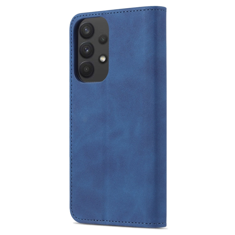 For Samsung Galaxy A33 5G AZNS Skin Feel Calf Texture Horizontal Flip Leather Phone Case(Blue)