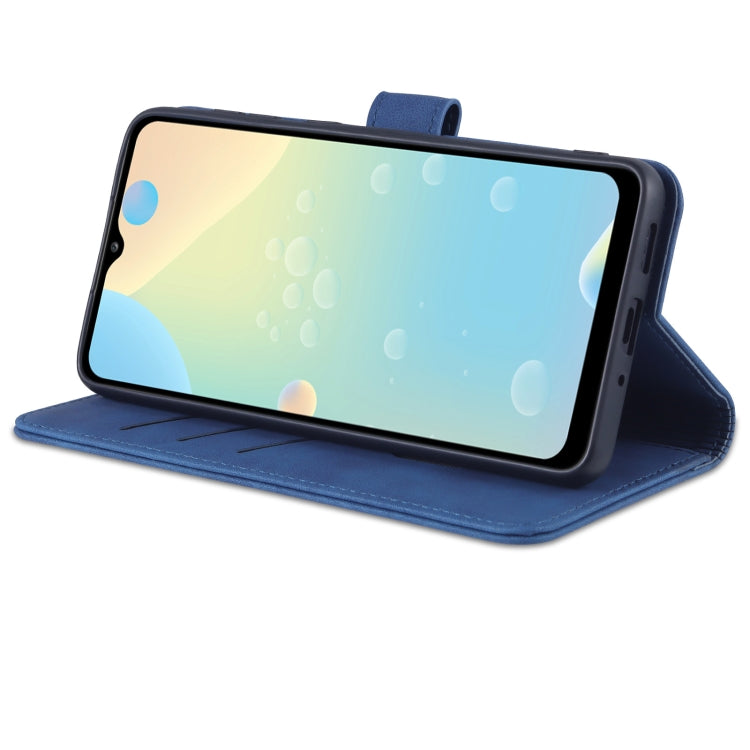 For Samsung Galaxy A33 5G AZNS Skin Feel Calf Texture Horizontal Flip Leather Phone Case(Blue)