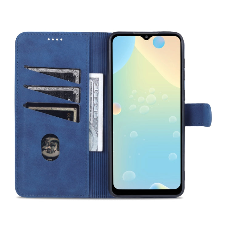 For Samsung Galaxy A33 5G AZNS Skin Feel Calf Texture Horizontal Flip Leather Phone Case(Blue)