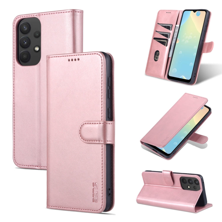 For Samsung Galaxy A53 5G AZNS Skin Feel Calf Texture Horizontal Flip Leather Phone Case(Rose Gold)