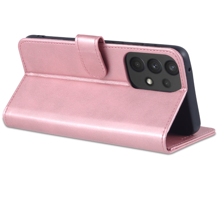 For Samsung Galaxy A53 5G AZNS Skin Feel Calf Texture Horizontal Flip Leather Phone Case(Rose Gold)
