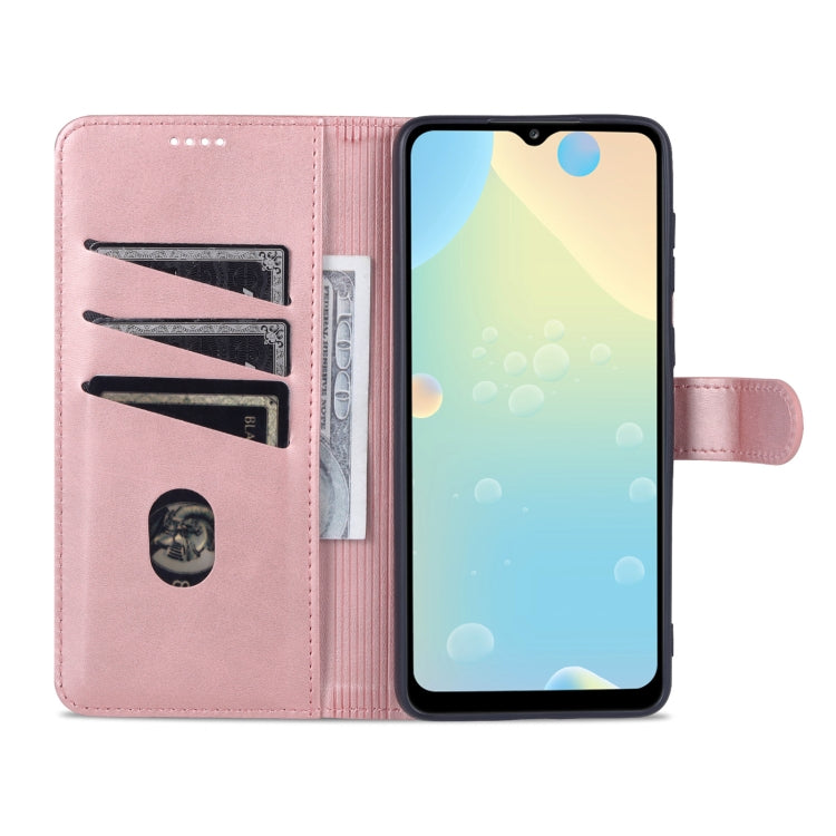 For Samsung Galaxy A53 5G AZNS Skin Feel Calf Texture Horizontal Flip Leather Phone Case(Rose Gold)