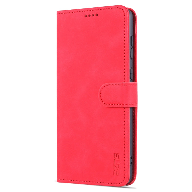 For Samsung Galaxy A73 5G AZNS Skin Feel Calf Texture Horizontal Flip Leather Phone Case(Red)