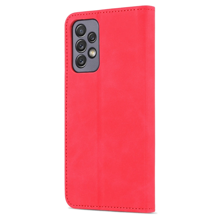 For Samsung Galaxy A73 5G AZNS Skin Feel Calf Texture Horizontal Flip Leather Phone Case(Red)