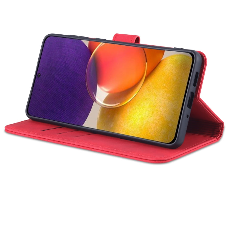 For Samsung Galaxy A73 5G AZNS Skin Feel Calf Texture Horizontal Flip Leather Phone Case(Red)
