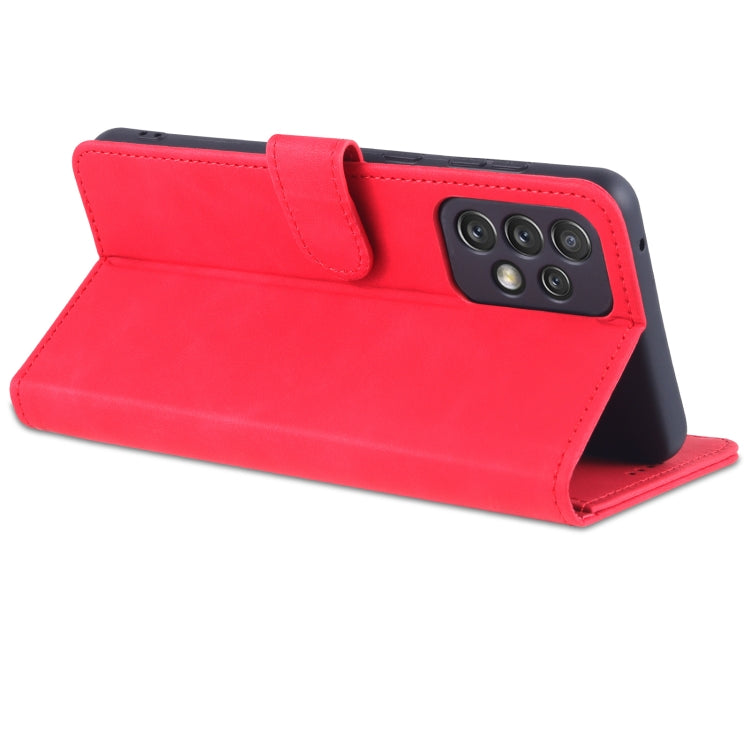 For Samsung Galaxy A73 5G AZNS Skin Feel Calf Texture Horizontal Flip Leather Phone Case(Red)
