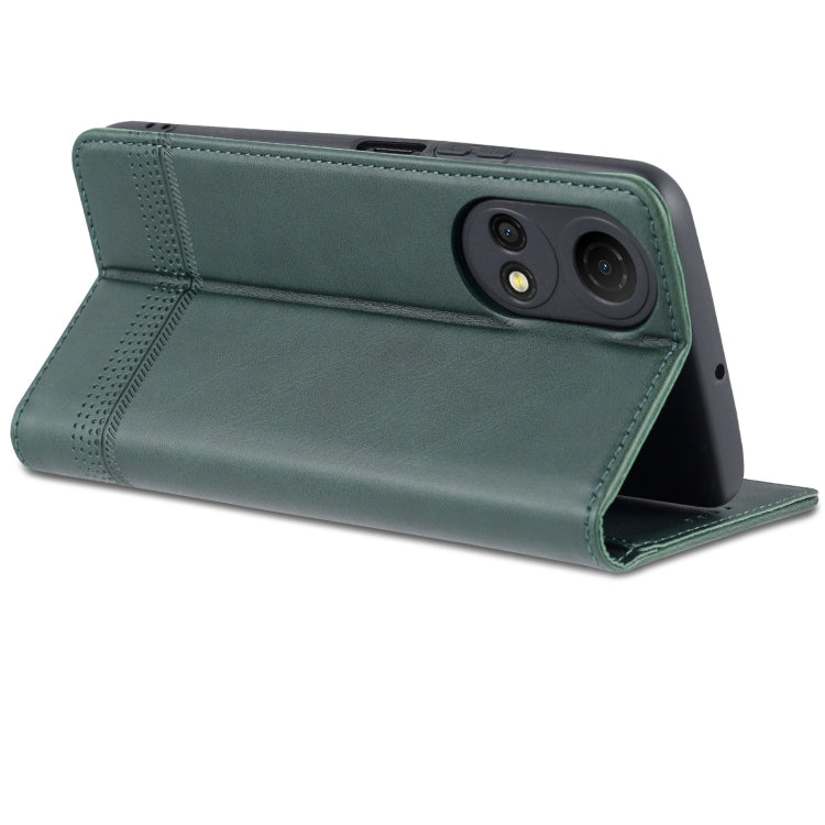 For Honor Play 30 Plus AZNS Magnetic Calf Texture Leather Phone Case(Dark Green)