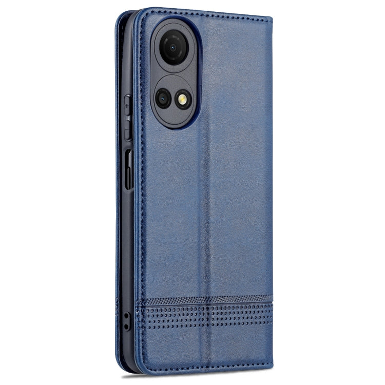 For Honor Play 30 Plus AZNS Magnetic Calf Texture Leather Phone Case(Dark Blue)