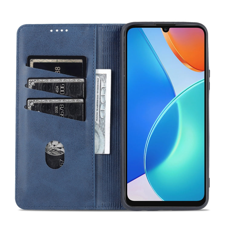 For Honor Play 30 Plus AZNS Magnetic Calf Texture Leather Phone Case(Dark Blue)