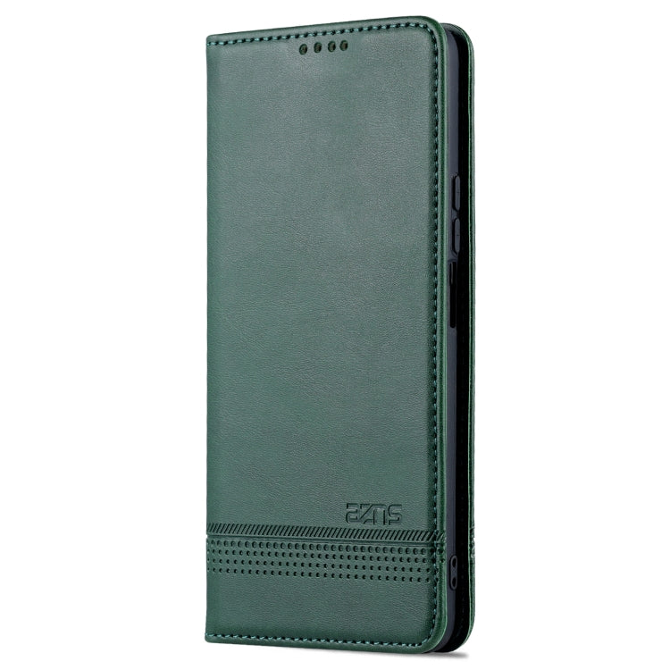 For Honor X30 AZNS Magnetic Calf Texture Leather Phone Case(Dark Green)