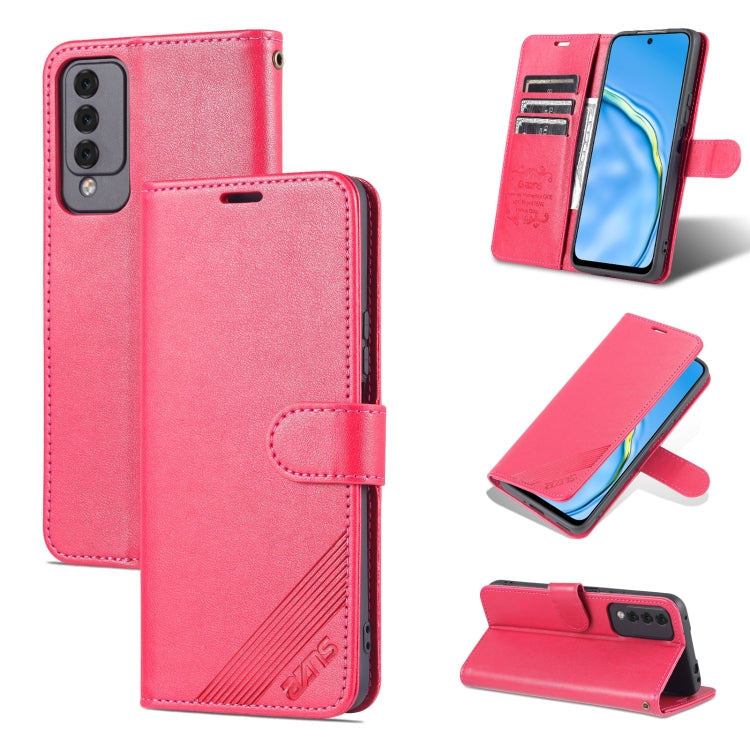 For Huawei Maimang 10 AZNS Sheepskin Texture Flip Leather Phone Case(Red)