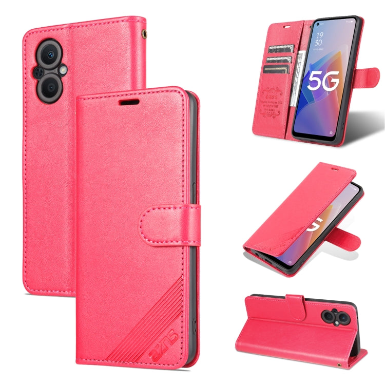 For OnePlus Nord N20 5G AZNS Sheepskin Texture Flip Leather Phone Case(Red)