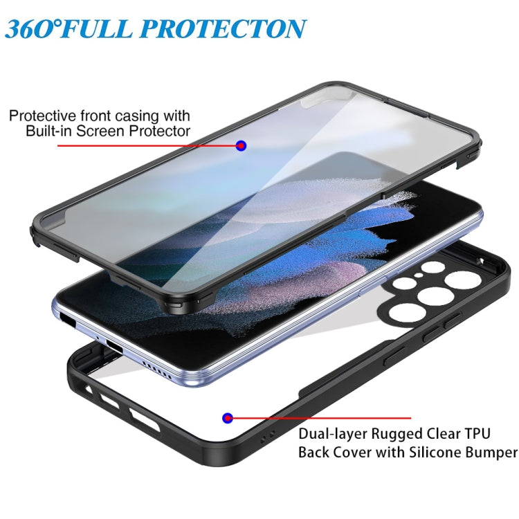 For Samsung Galaxy S22 Ultra 5G Acrylic + TPU 360 Degrees Full Coverage Shockproof Phone Case(Black)
