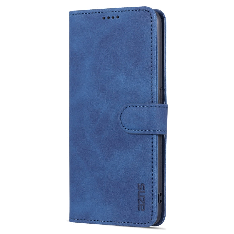 For OPPO Reno7 SE 5G AZNS Skin Feel Calf Texture Flip Leather Phone Case(Blue)